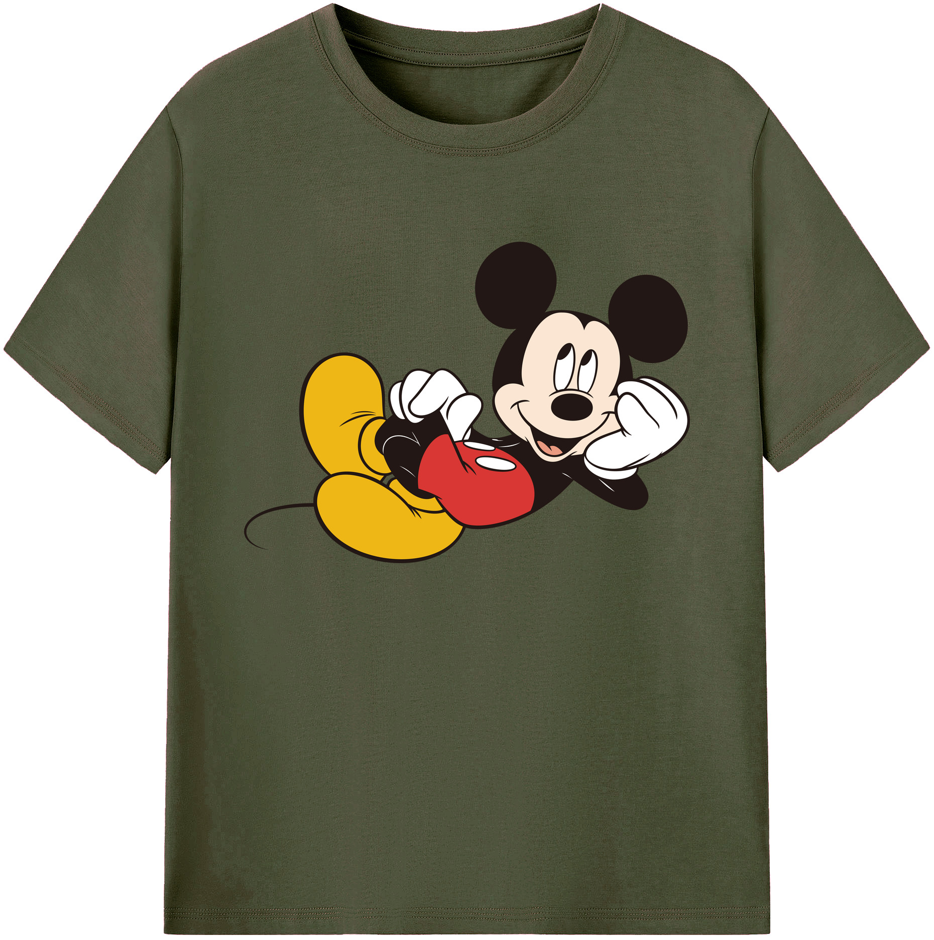 ミッキーマウス Mickey Mouse 綿100％ メンズ半袖Tシャツ｜肌触りやわらか＆通気性